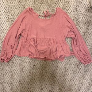 Pink babydoll peplum top
